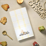 Белый с вышивкой Домики