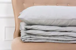 Набор MirSon №2715 Silk Kapok 16-5703 Light Gray (одеяло + 2 наволочки)