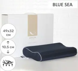 Подушка ортопедическая MirSon №7046 Elite Noble stripe Blue sea