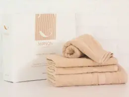 Набор полотенец MirSon 5084 Elite SoftNes Beige 40x70 см + 50x90 см + 70x140 см + 100x150 см - 4 шт