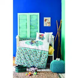 Детское постельное белье с одеялом, подушкой, защитой Karaca Home Bummer indigo