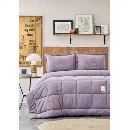 Набор постельное белье с одеялом Karaca Home Toffee lila