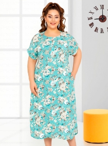 Туника женская Штапель Cocoon 22346 Turquoise голубая