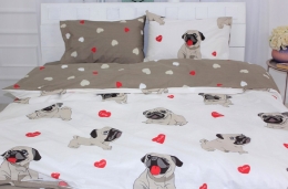 Пододеяльник 17-0566 Pug-dog ranforce-elite MirSon