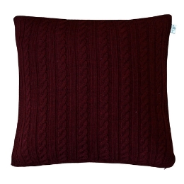 Наволочка вязаная Soft косы Бордо 333 45*45