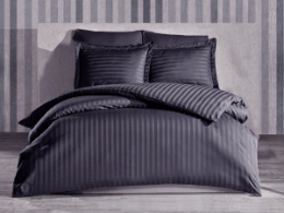 Наволочка с кантом Stripe Solar SoundSleep сатин-страйп черная