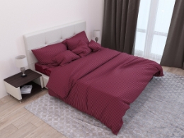 Наволочка с кантом Stripe Solar SoundSleep сатин-страйп бордо
