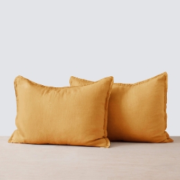 Наволочка льняная SoundSleep Muse mustard горчичная