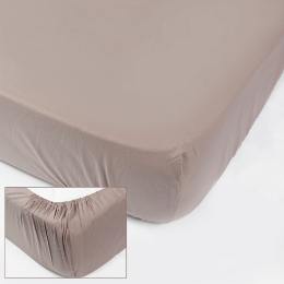 Простынь на резинке из ранфорса SoundSleep PR80R-Ran-121 Coffee кофейная