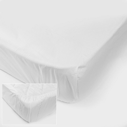 Простынь на резинке из ранфорса SoundSleep PR80R-Ran-100 White белая
