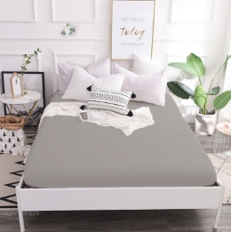 Простынь на резинке 14-4102 Glacier Gray Mikrosatin Premium MirSon