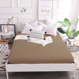 Простынь на резинке 15-1214 Warm Sand Mikrosatin Premium MirSon