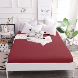 Простынь на резинке 19-1655 Garnet Mikrosatin Premium MirSon
