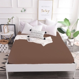 Простынь на резинке 19-1230 Friar Brown Mikrosatin Premium MirSon