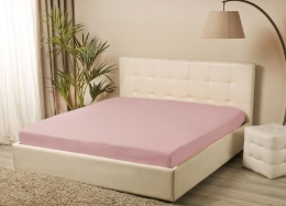 Простынь трикотажная на резинке Iris Home пудра
