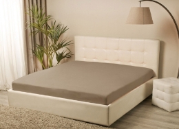Простынь трикотажная на резинке Iris Home кофе