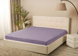 Простынь трикотажная на резинке Iris Home лиловая