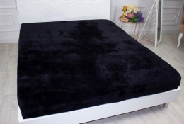 Простынь на резинке Велюр Winter Frost 28-0007 Black Velvet MirSon