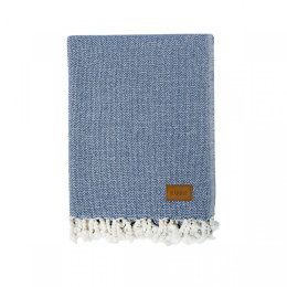Плед-накидка Barine Wool Basket indigo
