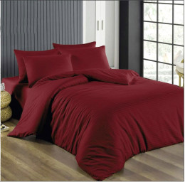 Комплект постельного белья Lighthouse Sateen Stripe Red Wine