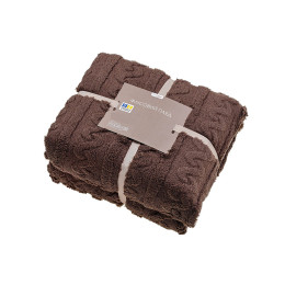 Плед Home Line Коса Жаккард шоколадный